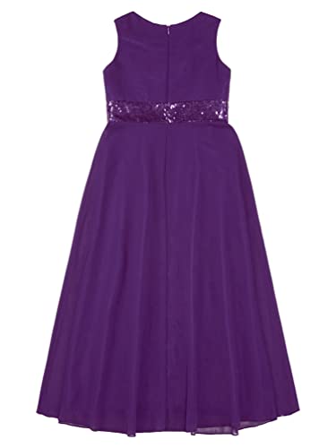 YiZYiF Kids Girls Sequined Junior Bridesmaid Dresses Wedding Flower Girl Gowns Chiffon Long Maxi Gowns4