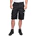 Lee Cooper Classic Multi Pocket Cargo Heavy Duty Easy Care Workwear Shorts, Black, 38W
