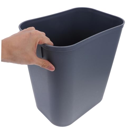 Caneca de basura rectangular gris de plástico miniatura 5