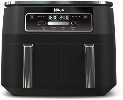 Ninja Foodi Dual Zone Air Fryer numérique, 2 tiroirs, 7,6L, 4-en-...