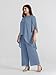 Hanna Nikole Mother of The Bride Pants Suits for Wedding Ruffle Layers 2 Piece Chiffon Pant Set Grey Blue 16 Plus