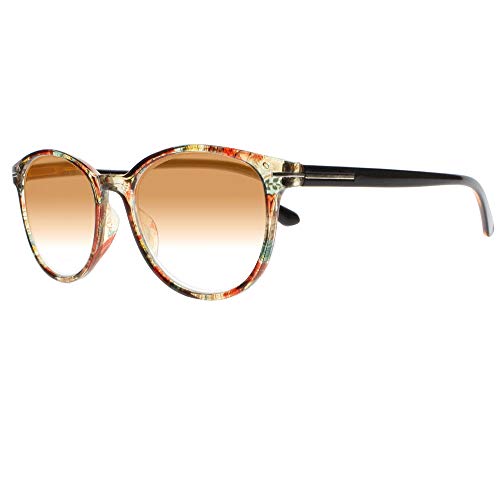 Newsight Multi-Color men women Retro Oval Spring Hinges Tinted Lens Reader Reading Glasses (Brown, 2.00)