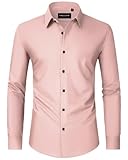 【Knitterfreier Stoff】Unsere langärmligen Herrenhemden bestehen aus hochwertigen Textilstoffen. Weich und bequem, hautfreundlich und atmungsaktiv. Knittert nicht leicht, verformt sich nicht leicht