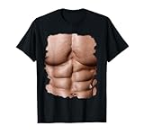 Fake Muscle Undershirt Shirt Chest Six Pack Abs Print Shirt T-Shirt