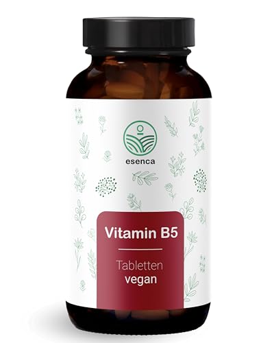 Vitamin B5 Tabletten - Pantothensäure 200 mg - 180 hochdosierte, vegane Tabletten - 6-Monatsvorrat - Ohne Zusatzstoffe - aus Deutschland