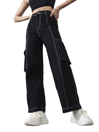 Image of Dolce Crudo Women's Wide Leg High-Rise Clean-Look Jean's