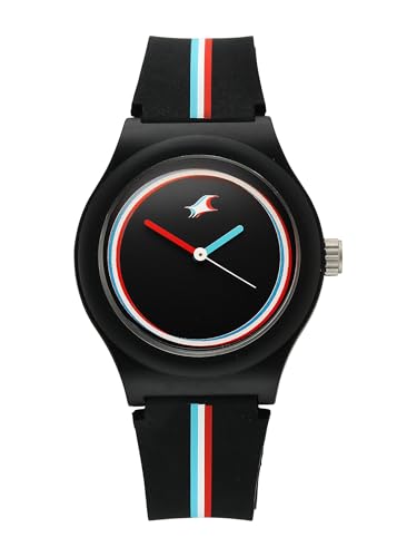 Image of Fastrack Tees Zine with Black Dial Black Silicon Strap Watch for Unisex - 38037PP24W