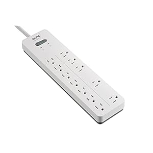 APC Power Strip Surge Protector, APC PH12W, 2160 Joules, Flat Plug, 12 Outlet Power Cord Strip