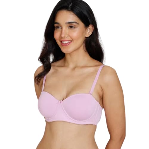 Image of BEWILD Women Balconette Bra | Lightly Padded Comfort | Soft Breathable Cotton Fabric | Seamless Design | Wirefree Comfort | Supportive Fit | Stylish Underwear