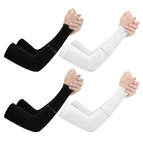 EUPSIIU 4 Pares Mangas Protectoras para Brazo Hombre y Mujer - Transpirables con Protección UV para Ciclismo, Pesca, Baloncesto, Golf y Correr