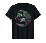 Funny DJ Disque vinyle Motif chat rétro EDM Music Grunge T-Shirt