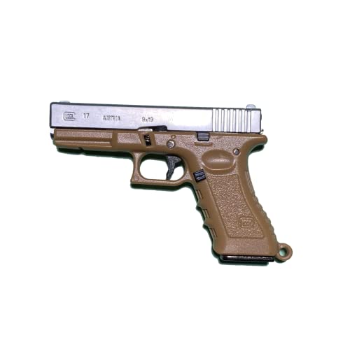 Mini GUN Keychain *Metal* G-45 Gun, Tactical Pistol, Mini Key Chain Gun, G17 Pistol (Brown/Silver)