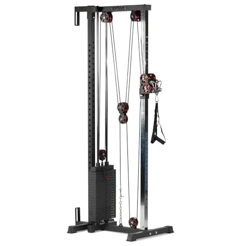 Titan Fitness 82.5" Short Selectorized Wall Mounted Pulley Tower, Pin-Loaded