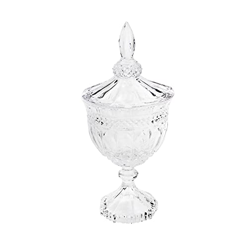 Potiche com Pé de Cristal Brandon 11,5cm x 24,5cm - Lyor