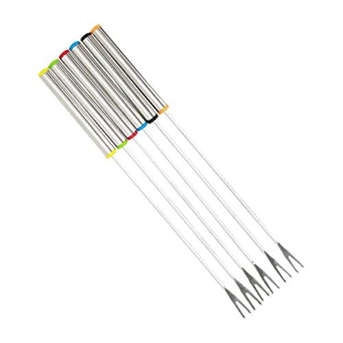 Mikinona 6piezas Tenedores De Fondue Inoxidable Para Frutas y Chocolate Mango Térmico Utensilios De Cocina Mixtos Para Barbacoas y