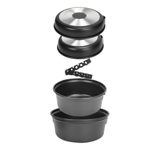 TOTIKI Cubiertos Camping Olla Determinada De La Cocina De Camping Al Aire Libre, Olla De Decocción De Campamento Salvaje Portátil con Utensilios De Cable De Picnic Utensilios Cocina Acampar