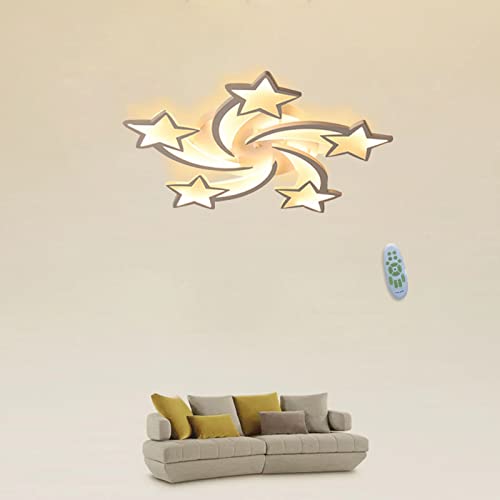 Plafond LED dimmable à télécommande lustre étoile en acrylique salon