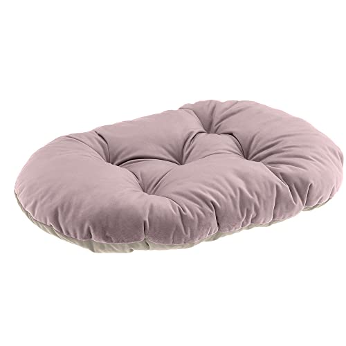 Ferplast Hundekissen Hundebett Katzenkissen Katzenbett Prince 55, Gepolstertes Haustierbett, doppelseitig verwendbar, weicher Samt, waschbar, 55 x 36 cm, rosa