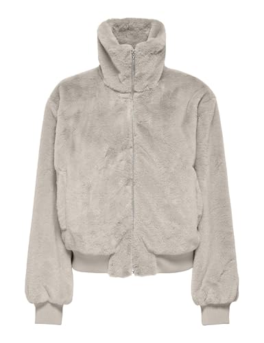 ONLY Damen ONLVENICE Faux FUR Bomber OTW Jacke, Grau, S