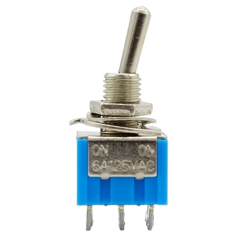 Interrupteurs à bascule miniatures bleus 6 broches bouton ON-ON DPDT 6A pour mini circuit électronique