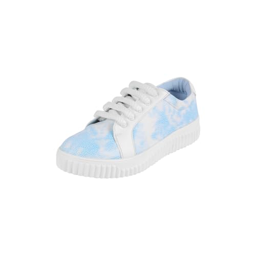 Image of Metro Women Synthetic Tie-Dye Lace-Up Casual Sneakers (31-643)