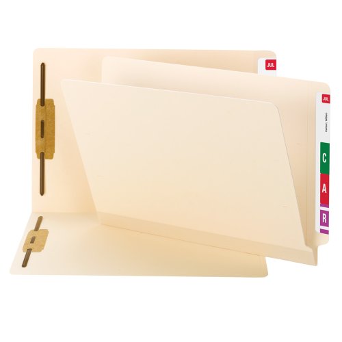 Smead TUFF® Laminated End Tab Fastener File Folder, Shelf-Master® Reinforced Straight-Cut Tab, 2 Fasteners, Letter Size…
