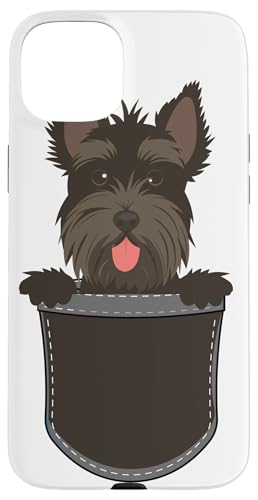 Scottish Terrier Peeking Face Pocket �X�}�z�P�[�X iPhone 15 Plus �p
