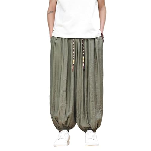 Men's Pants Summer Retro Japanese Wide Leg Loose Casual Denim Elastic Waist Streetwear Trouser