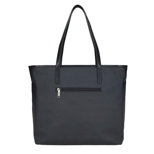 Pepe Jeans Biker Borse Tote Portatile 15,6 Pollici Nero 34X32X14 Cm Poliestere Con Dettagli In Pelle Sintetica By Joumma Bags, Nero, Taglia Unica, Borsa Tote - 3