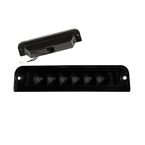 PM PERFORMOTOR Full LED 3rd Third Brake Light High Mount Stop Light Compatible with Jeep Wrangler 97-06,Black Housing/Smoked Lens