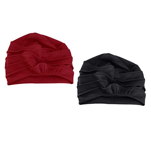 Gorro largo feminino F Fityle, 2 unidades, chapéu de malha de algodão de inverno confortável, chapéu