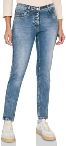 Cecil Slim Fit Jeans mit Detail Authentic Used wash 27
