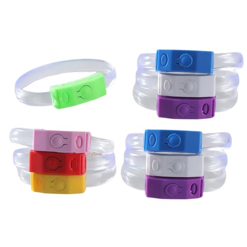 AMISENK Confezione da 10 braccialetti luminosi a LED per feste per bambini e adulti, per compleanno, Natale, a batteria