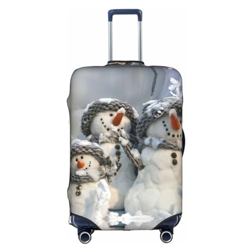Housse de protection pour valise extensible et lavable motif bonhomme de neige
