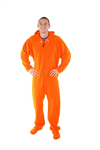 Forever Lazy Footed Adult Onesie - Hunter Orange - XS