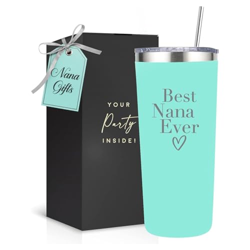 Your Dream Party Shop Best Nana Gifts Ever Tumbler - Nana Cup with Straw and Lid - Mothers Day Gifts...