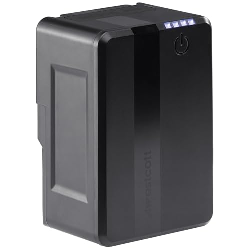 Image of Westcott MV95 Mini V-Mount Battery with USB-C (14.8V, 95Wh) - Portable V-Mount Battery for Photography and Video Lighting Equipment, Laptops, and Cameras (MV95 Mini V-Mount with USB-C) | 95wh 14.8V V-Mount Battery, 60W USB-C, 18W USB-a, 14.8V D-Tap, 10a Max, 4.3x3x2.1 in, 1.2 Lb