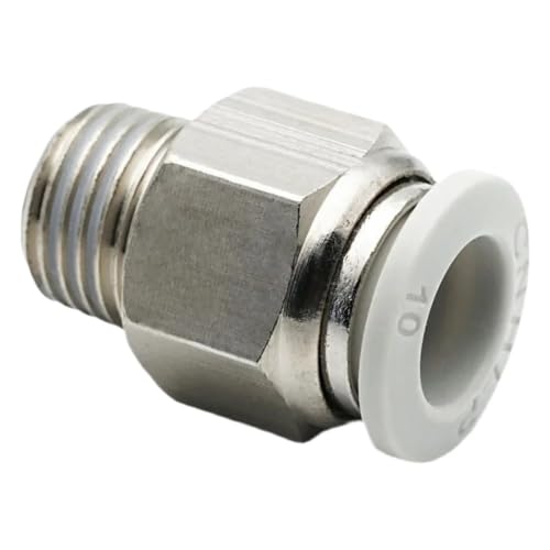 Conector de aire blanco con rosca para manguera neumática de 6mm y 1/4 3