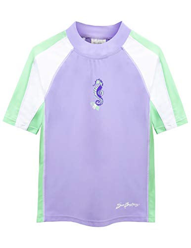 Image of Girls Short Sleeve Rash Guard 12 mos - 12 yrs, UPF 50+ Sun Protection