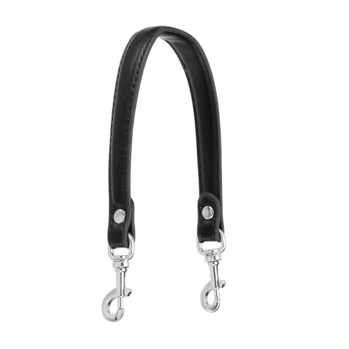 sourcing map PU-Leder-Geldbörsenriemen, kurze Schultergurte, Griffe, Ersatz für Geldbörse, Schulterhandtaschen, schwarz/silber, 15 Inch