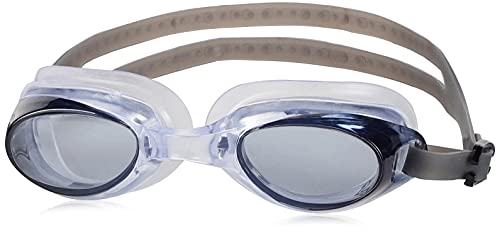 Image of I-SWIM LADIES COSTUME IS-103 NAVY /RED LINES SIZE 2XL WITH GOGGLES SILICONE IS-1600 WITH POUCH BLACK