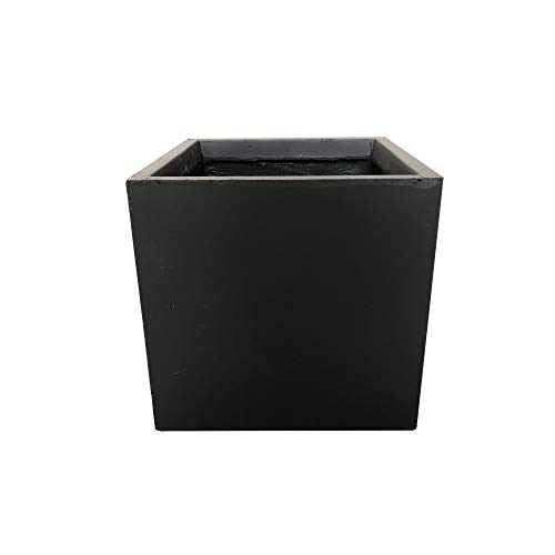 12" H Square Charcoal Concrete/Fiberglass Indoor Outdoor Elegant Planter #TOP1