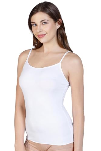Image of Amante White Women Spaghetti Strap Modal Camisole