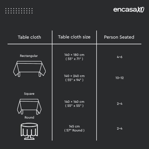 Image of Encasa XO Dining Table Cloth 4 Seater, Water Repellent Table Cover