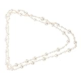 ibasenice Collar Largo de Perlas Blancas de Imitación para Mujer Gargantilla de Cuentas Apilable Diseño Versátil para Oficina y Eventos Accesorio Ligero y Elegante