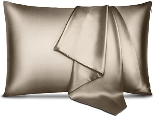 100% Pure Mulberry Silk Pillowcase for Hair & Skin - Allergen Resistant Dual Sides 19 Momme 600 Thread Count Silk Bed Pillow Cases with Hidden Zipper, Queen Size