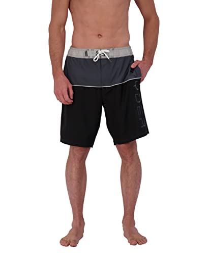 Spyder Men's Standard Quick Dry Lightweight Stretch Semi Elastic 7" Swim Trunk, Ebony, Large #TOP15