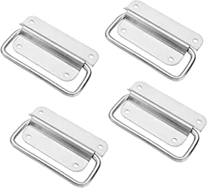FOUTP Poignées Pliante traction d'acier inoxydable, Poignée de Caisse Poignées Caisse Pliante Poignée Boîte Outils, Porte en métal Extracteur Poignée,Pour boîte à outils,Porte Armoire,Trappe