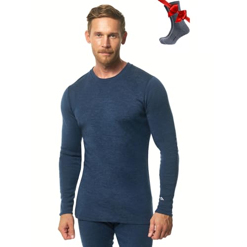 Merino.tech Mens Merino Wool Long Sleeve Base Layer