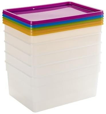 LAKELAND Stack-a-Boxes Plastic Food Containers & Lids, 2.5 Litre - Pack of 5